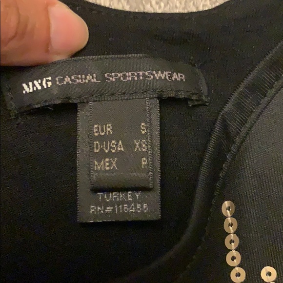 Mango Xs Sequined Jersey Top worn 4x - Picture 2 of 2